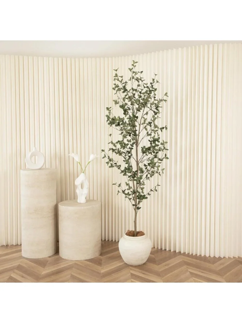 7ft Faux Quince Leaf Tree - Lifelike Indoor/Outdoor Decor for Home & Garden